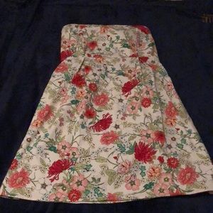 Floral print strapless dress sz 12 Old Navy